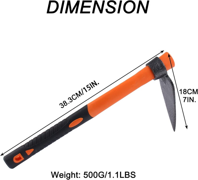LUBAN Single Head Sharp Hoe with Heavy Duty Forged Adze and Ergonomic Non-Slip Handle for Loosening Soil, Seeding, Camping Outdoor 39mm/15-Inch - Image 2